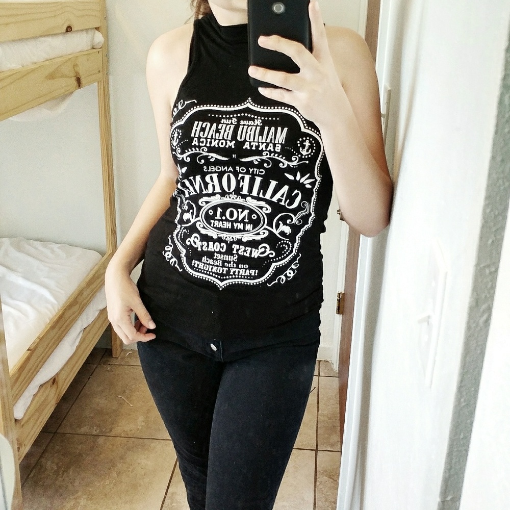 Halter Neck Graphic California Tank